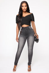 Way Too High Rise Skinny Jeans - Black